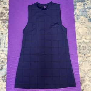 Blue plaid shift dress